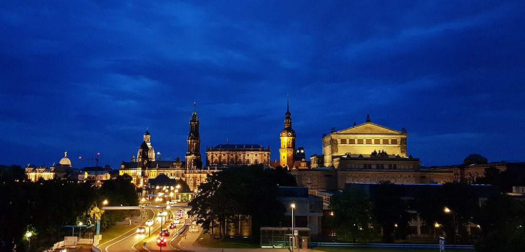 Ansicht von Dresden bei Nacht