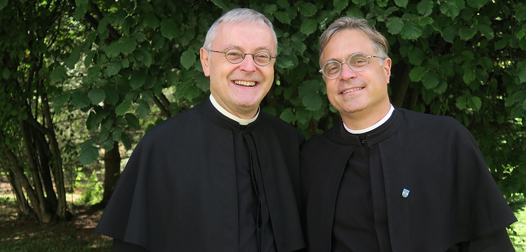 Pater Helmut Scharler und Provinzial Pater Markus Hau