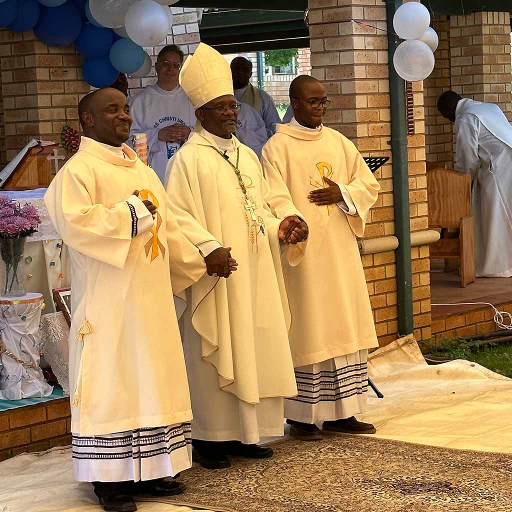 Diakonenweihe am Sonntag, 12. Februar 2023 mit Bischof Siphiwo Vanqa, ein Pallottiner aus Südafrika