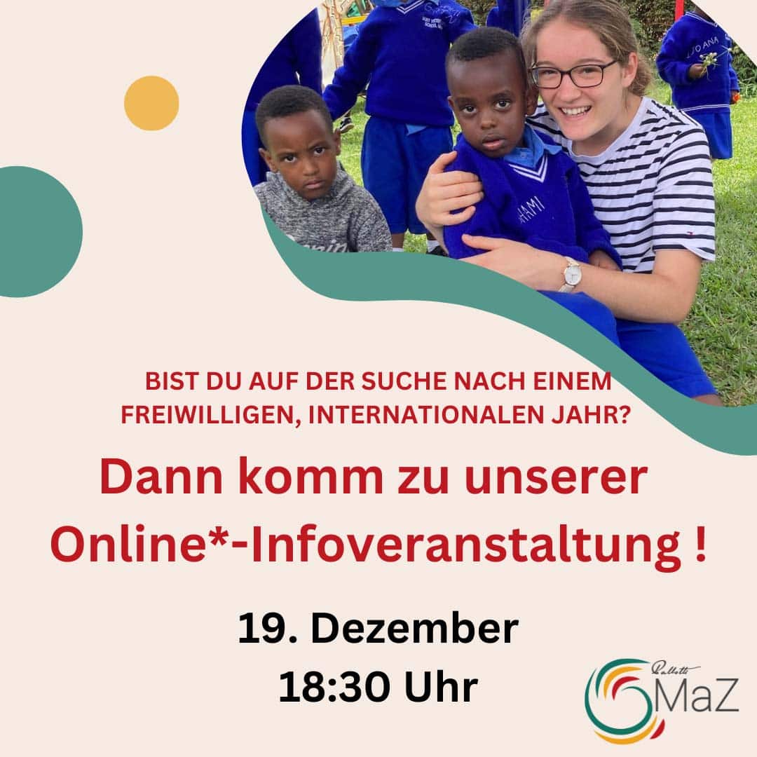 Freiwilligendienst Pallotti-MaZ lädt ein, zu einer Info-Veranstaltung per Zoom!