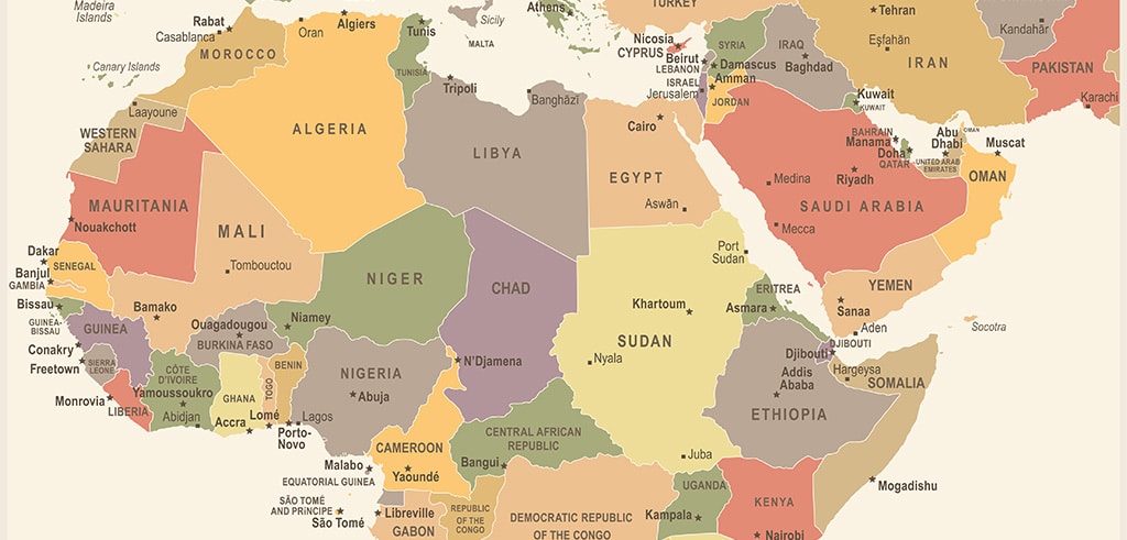 Karte von Nordafrika