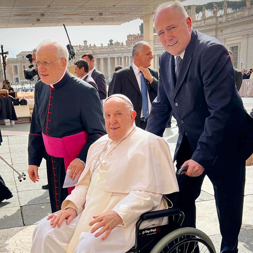 Begegnung der Pallottiner mit Papst Franziskus am Rande einer Generalaudienz in Rom
