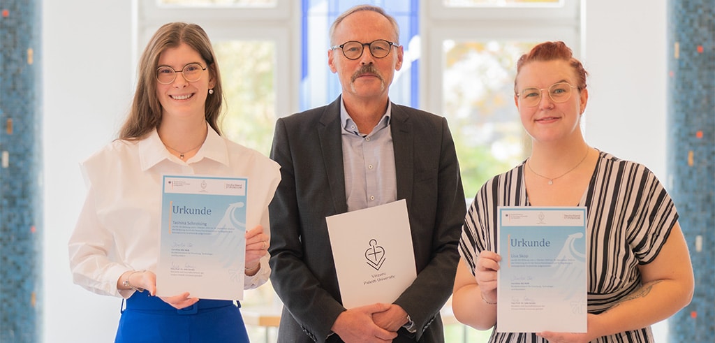 Deutschlandstipendium für Studierende der Vinzenz Pallotti University. Vier Studierende der VP_Uni 2025 mit dem Deutschlandstipendium unterstützt.