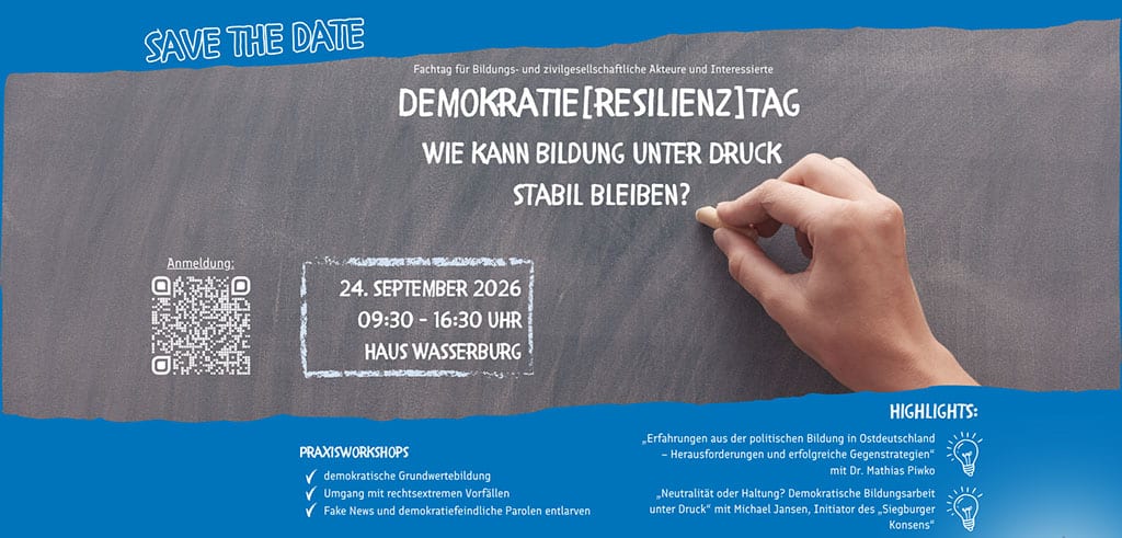 Demokratie(resilienz)tag 2026 in Vallendar Einladung zum Demokratie(resilienz)tag 2026 in Haus Wasserburg Vallendar