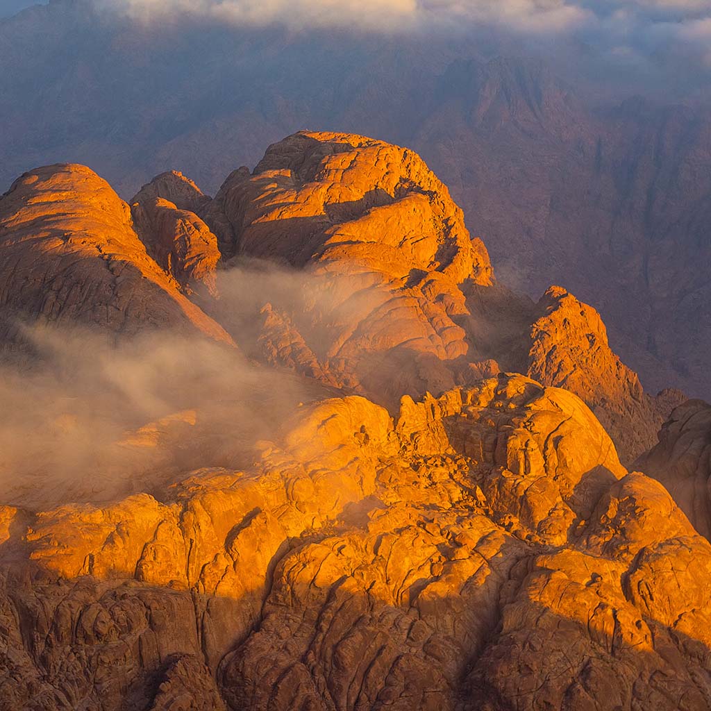 Sunrise on the summit of the Mount Sinai.